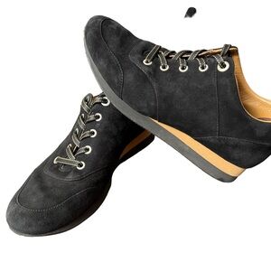 MaxMara Black Suede Leather Platform
Wedge Sneakers EU Sz 39